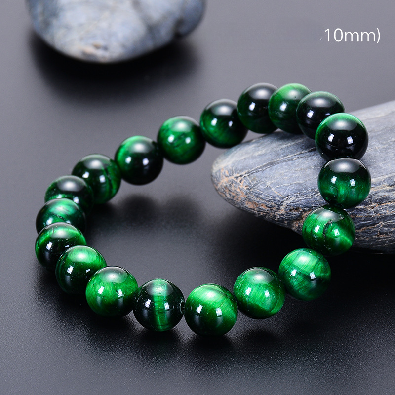 Pulsera de cuentas hechas a mano de tigre verde natural al por mayor